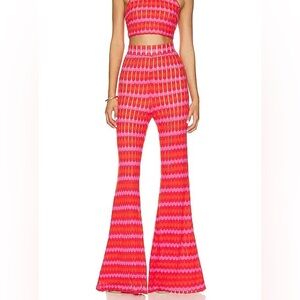 Show Me Your Mumu Susie Flare Pants In Red Orange Paradise Island